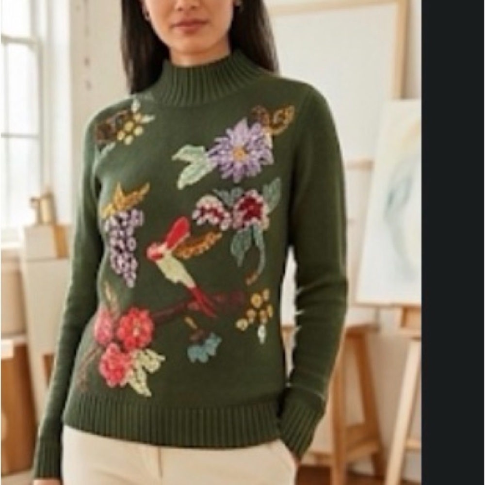 Elegant Floral Embroidered Sweater